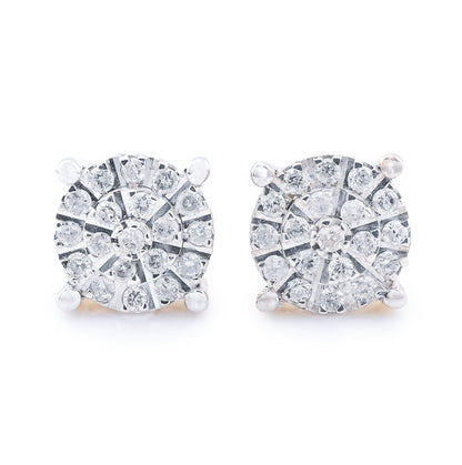 10k Yellow Gold 0.26CT Diamond Cluster Stud Earrings