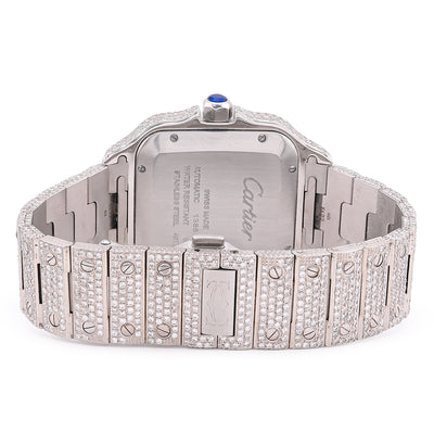 Cartier Santos 40MM 17CTW Natural Diamond Bussdown 2-Tone Rose Bezel Watch