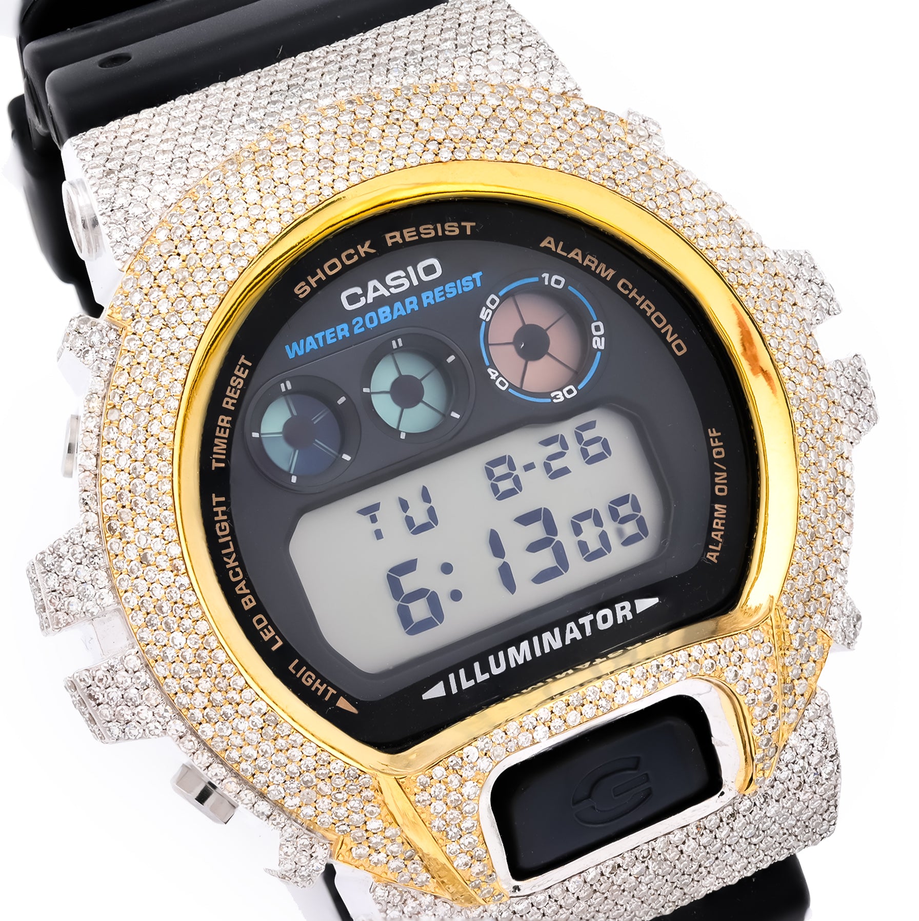 G-Shock DW-6900 Custom Iced-Out with 4.60 CTW Diamonds