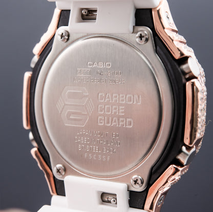G-Shock GA2100 Custom Iced-Out with Rose Gold Diamond Setting