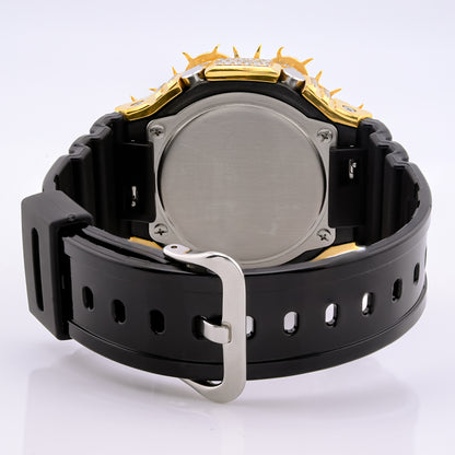 G-Shock GA2100 Gold Dial 7.50 CTW Diamond Thorn Bezel Iced Out Watch