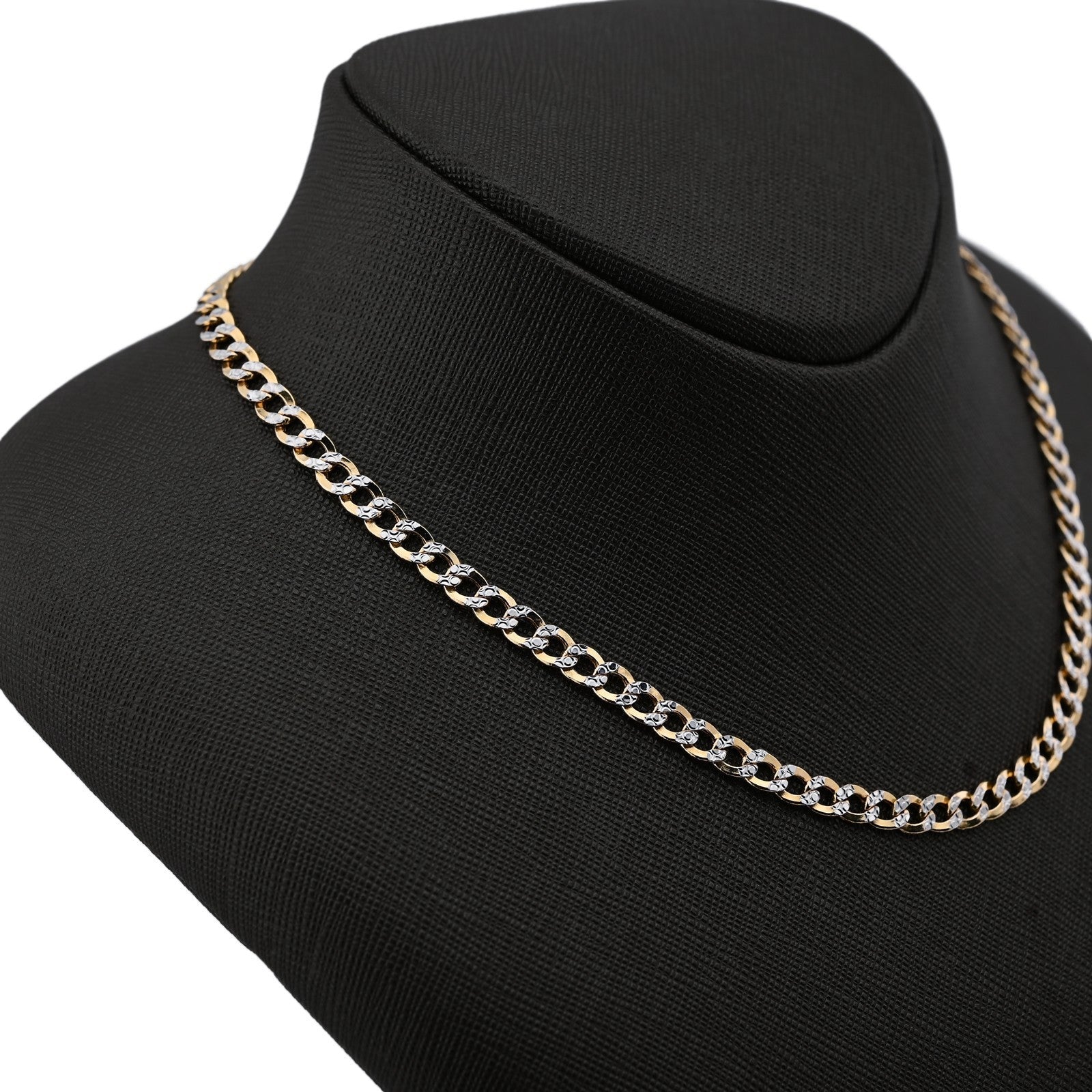 Fine 10k Two - Tone Gold 9.4gms 5MM Diamond Cut Cuban Chain Mens 20 Inch Necklace - Elite Jewelers - Necklaces & Chains