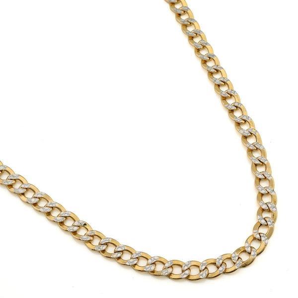 Fine 10k Two - Tone Gold 9.4gms 5MM Diamond Cut Cuban Chain Mens 20 Inch Necklace - Elite Jewelers - Necklaces & Chains