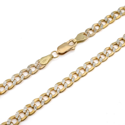 Fine 10k Two - Tone Gold 9.4gms 5MM Diamond Cut Cuban Chain Mens 20 Inch Necklace - Elite Jewelers - Necklaces & Chains