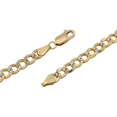 Fine 10k Two - Tone Gold 9.4gms 5MM Diamond Cut Cuban Chain Mens 20 Inch Necklace - Elite Jewelers - Necklaces & Chains