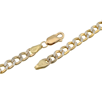 Fine 10k Two - Tone Gold 9.4gms 5MM Diamond Cut Cuban Chain Mens 20 Inch Necklace - Elite Jewelers - Necklaces & Chains