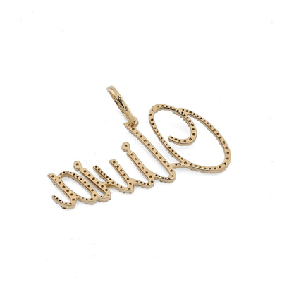 Fine 10k Yellow Gold 1CTW Natural Diamond Name "Olivia" Letter Pendant 3g Charm - Elite Jewelers - Charms & Pendants