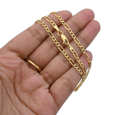 Fine 10k Yellow Gold 3MM Figaro Chain 20 Inches Mens Womens 3.2 grams Necklace - Elite Jewelers - Necklaces & Chains