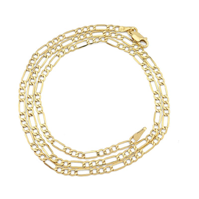 Fine 10k Yellow Gold 3MM Figaro Chain 20 Inches Mens Womens 3.2 grams Necklace - Elite Jewelers - Necklaces & Chains
