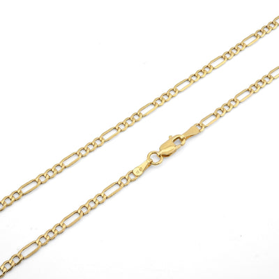 Fine 10k Yellow Gold 3MM Figaro Chain 20 Inches Mens Womens 3.2 grams Necklace - Elite Jewelers - Necklaces & Chains
