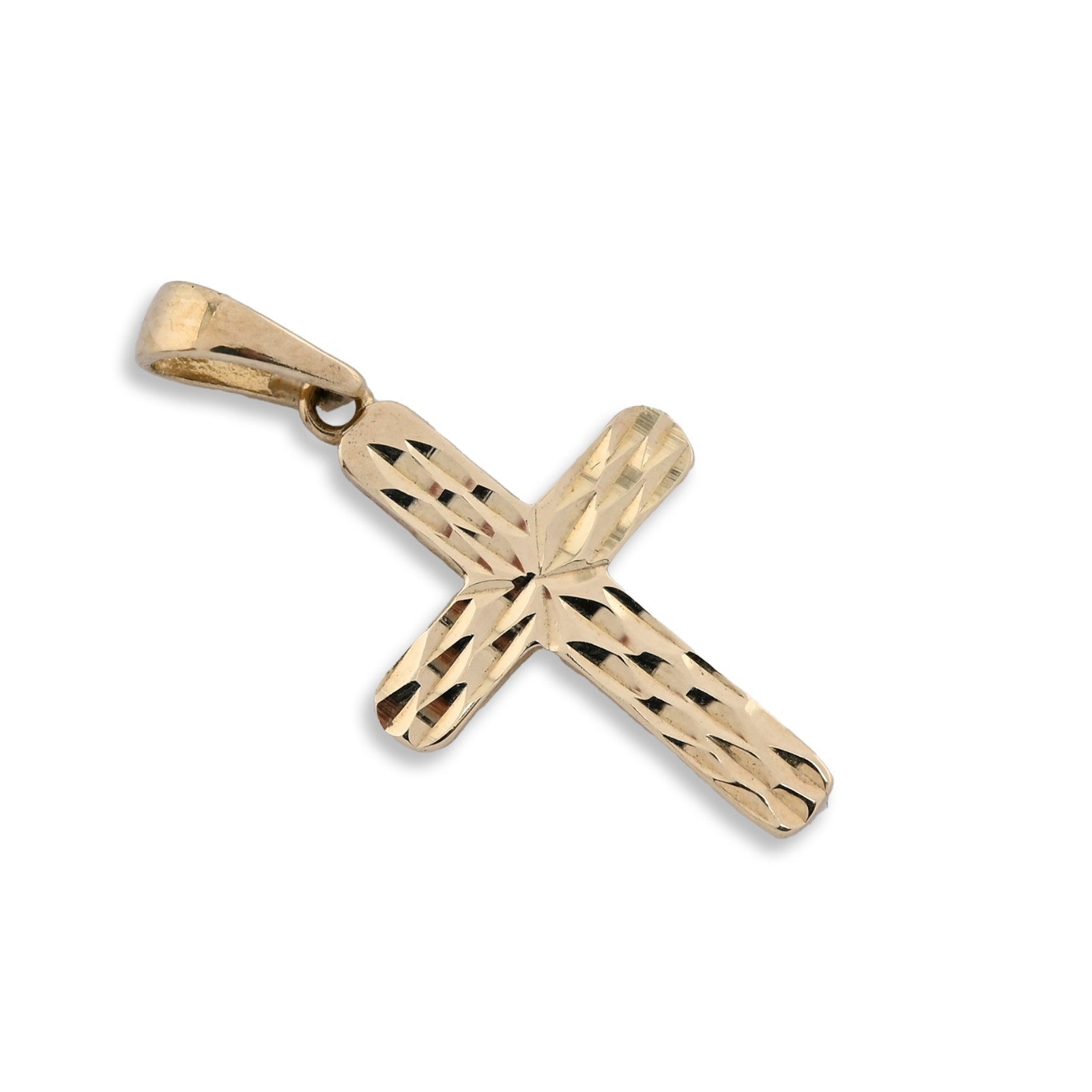 Fine 10k Yellow Gold Cross Pendant Religious 0.5gms Charm For Mens Womens - Elite Jewelers - Charms & Pendants