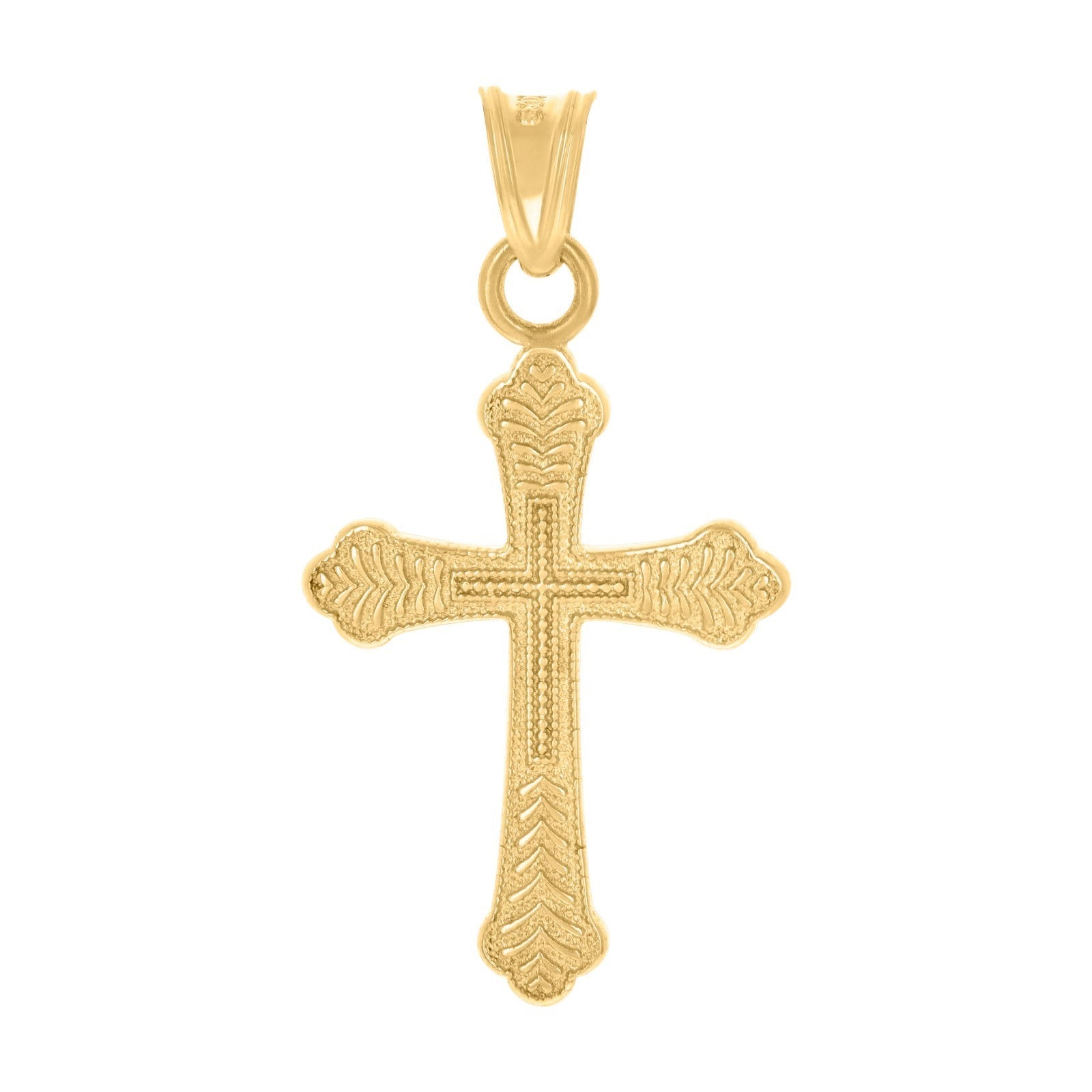 For Mens 10k Yellow Gold Polished 1.4gms Cross Religious Charm NEW Pendant - Elite Jewelers - Charms & Pendants