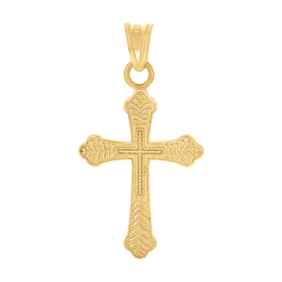 For Mens 10k Yellow Gold Polished 1.4gms Cross Religious Charm NEW Pendant - Elite Jewelers - Charms & Pendants