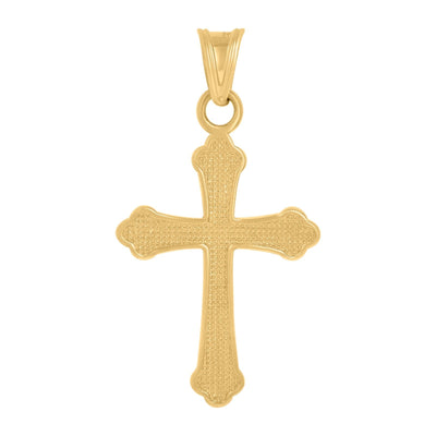For Mens 10k Yellow Gold Polished 1.4gms Cross Religious Charm NEW Pendant - Elite Jewelers - Charms & Pendants