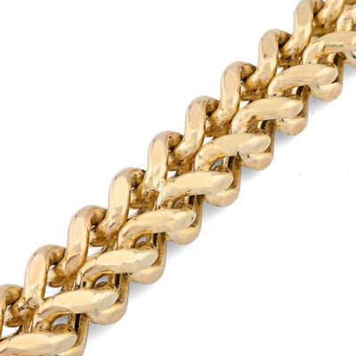 For Mens 8MM Fine 10k Yellow Gold Franco Link Bracelet 33.1grams 9 Inches Armlet - Elite Jewelers - Bracelets
