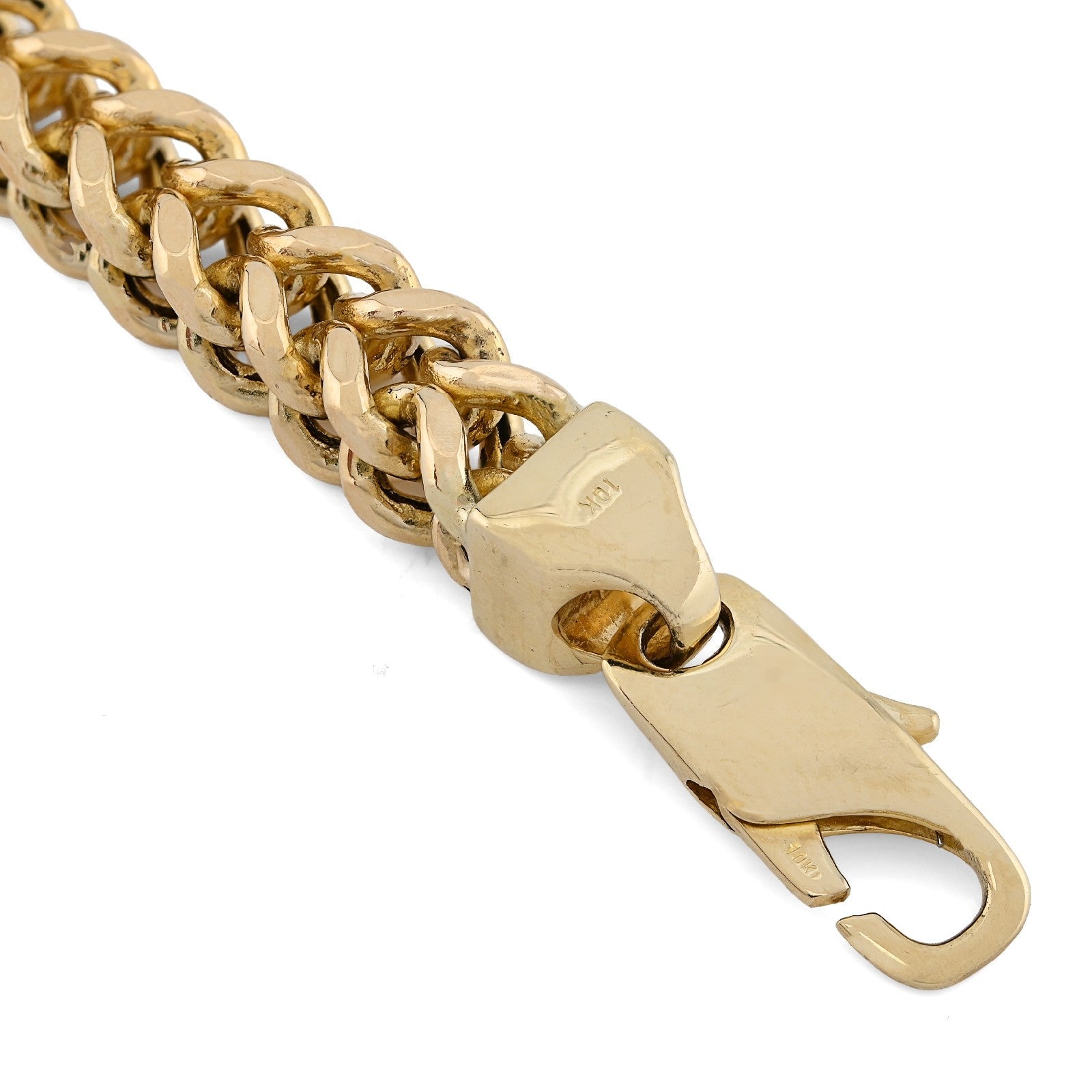 For Mens 8MM Fine 10k Yellow Gold Franco Link Bracelet 33.1grams 9 Inches Armlet - Elite Jewelers - Bracelets