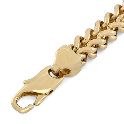 For Mens 8MM Fine 10k Yellow Gold Franco Link Bracelet 33.1grams 9 Inches Armlet - Elite Jewelers - Bracelets