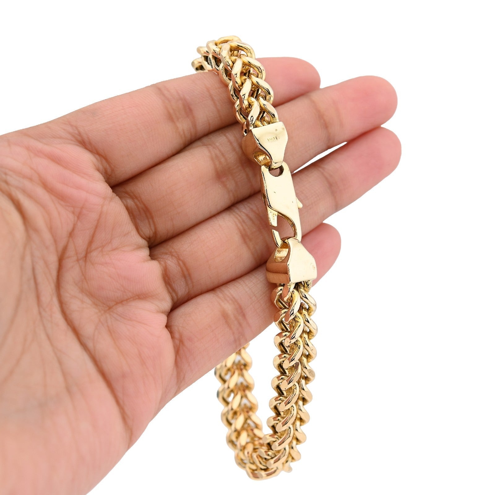 For Mens 8MM Fine 10k Yellow Gold Franco Link Bracelet 33.1grams 9 Inches Armlet - Elite Jewelers - Bracelets