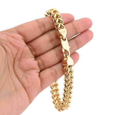 For Mens 8MM Fine 10k Yellow Gold Franco Link Bracelet 33.1grams 9 Inches Armlet - Elite Jewelers - Bracelets