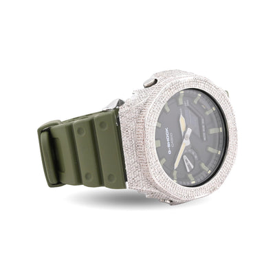 G-Shock 2100 5CT Natural Diamond Green Band Black Face Watch - Elite Jewelers-Luxury Watch