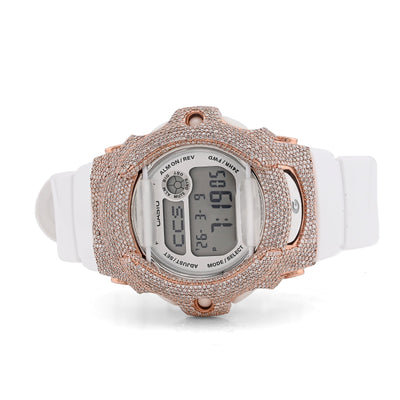 G - Shock BG169U Baby G 4.80CTW Rose Natural Diamond Bezel White Band Women Watch - Elite Jewelers - Luxury Watch