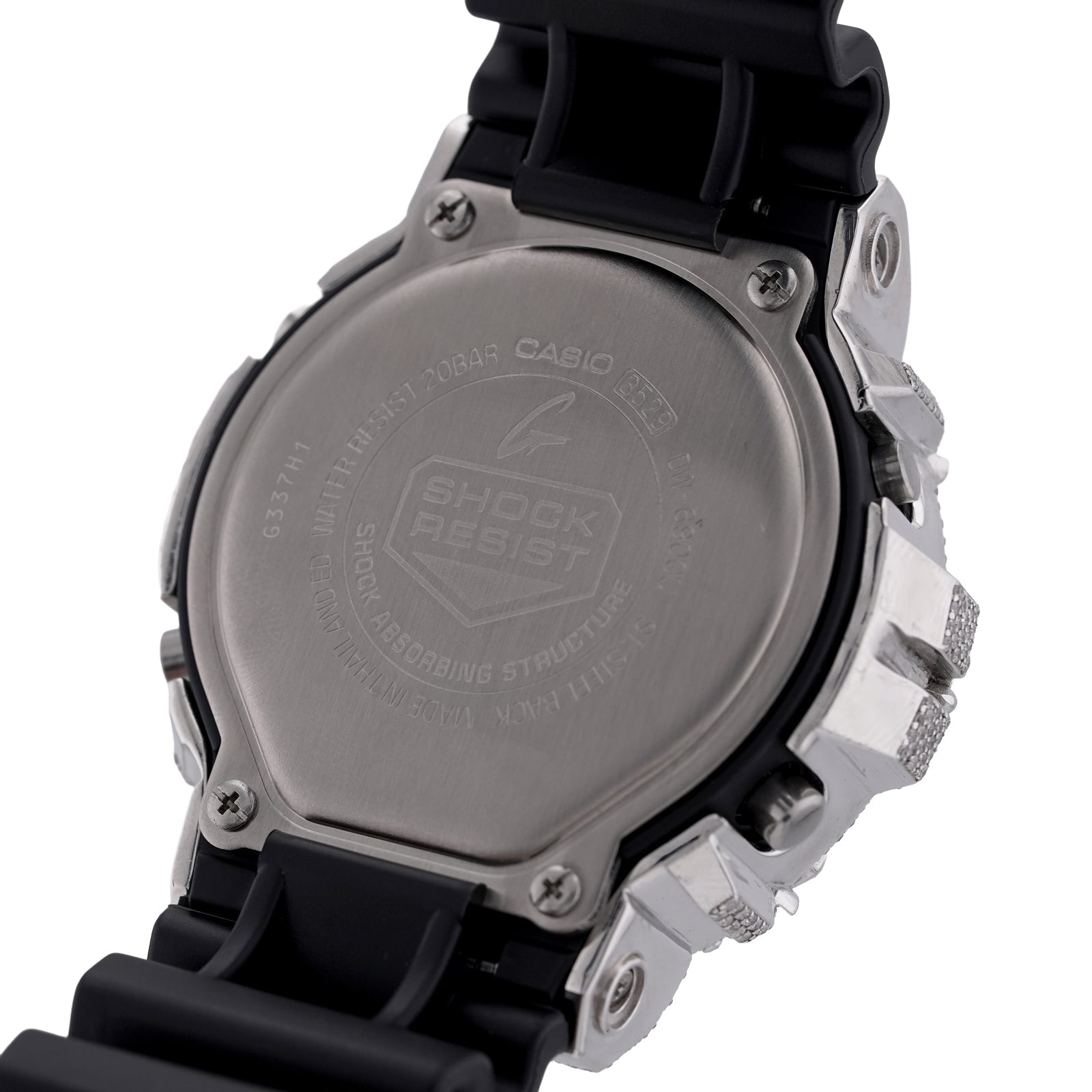 G-Shock DW-6900 3.5CT Natural Diamond White Chrome Heart Cross Watch - Elite Jewelers-Luxury Watch