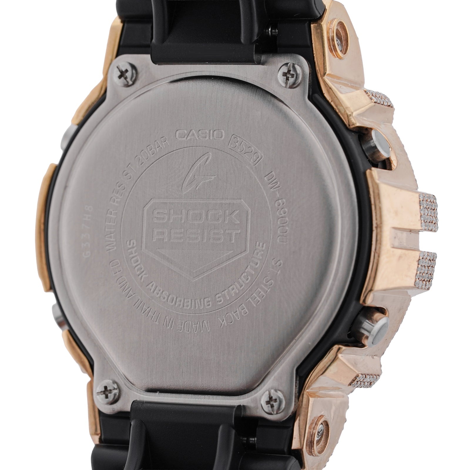 G-Shock DW-6900 4.6CT Natural Diamond Yellow Bezel All Black Watch - Elite Jewelers-Luxury Watch