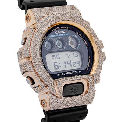 G-Shock DW-6900 4.6CT Natural Diamond Yellow Bezel All Black Watch - Elite Jewelers-Luxury Watch