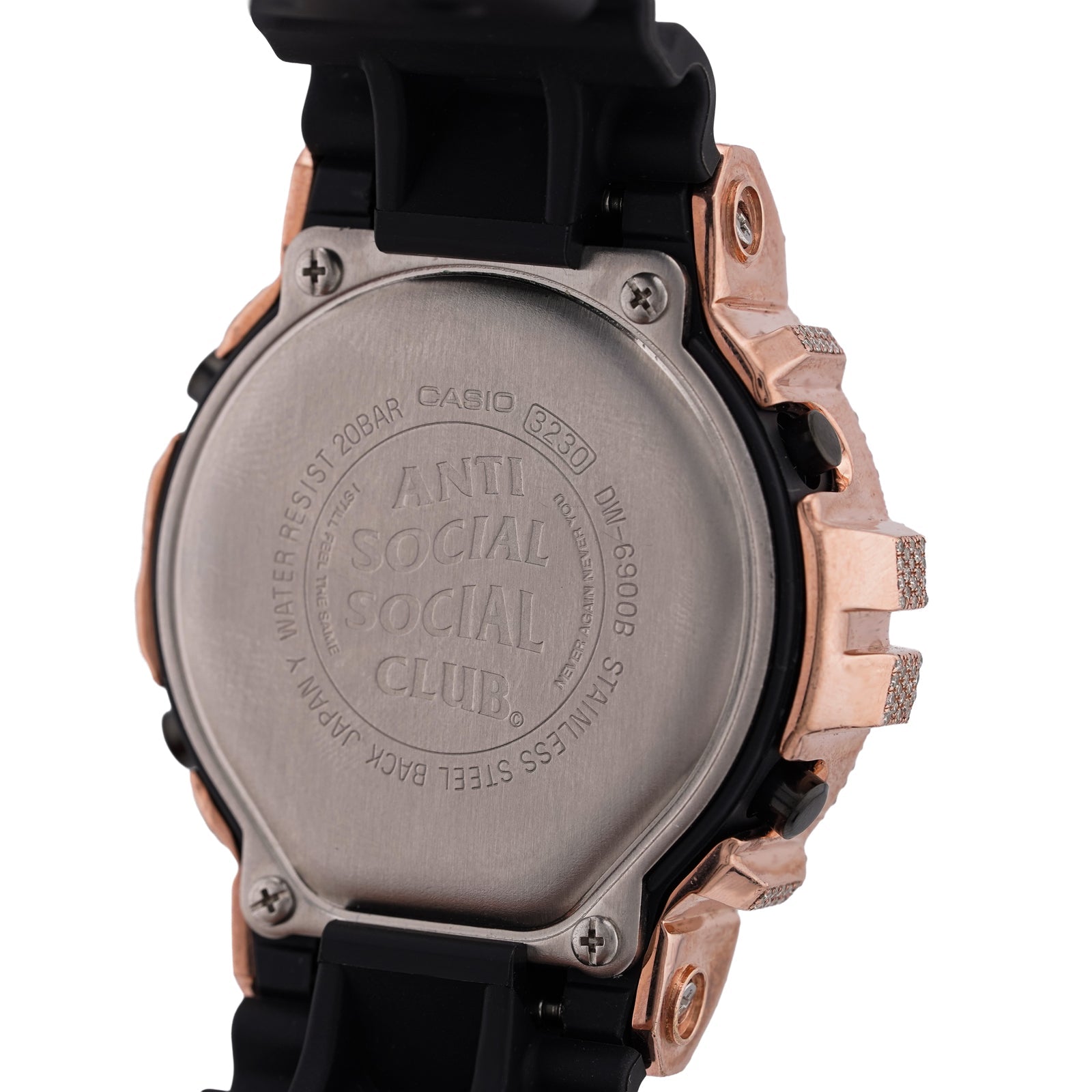 G-Shock DW-6900B Limited Edition 4.6CT Natural Diamond Anti Social Social Club Watch - Elite Jewelers-Luxury Watch