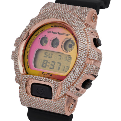 G-Shock DW-6900B Limited Edition 4.6CT Natural Diamond Anti Social Social Club Watch - Elite Jewelers-Luxury Watch