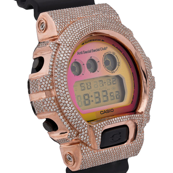 G-Shock DW-6900B Limited Edition 4.6CT Natural Diamond Anti Social Social Club Watch - Elite Jewelers-Luxury Watch
