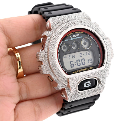 G - Shock DW - 6900RL 3.00 CTW All White Diamond Bezel Iced Out Watch - Elite Jewelers - Luxury Watch