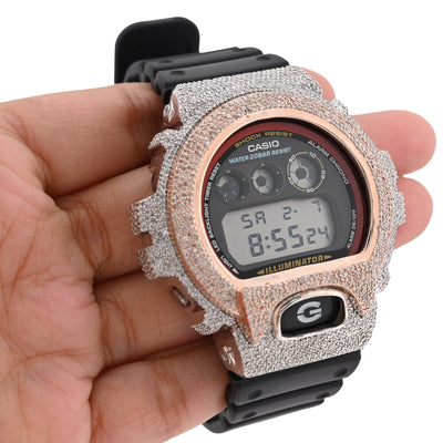 G - Shock DW - 6900RL 3.00 CTW Rose & White Diamond Bezel Iced Out Watch - Elite Jewelers - Luxury Watch