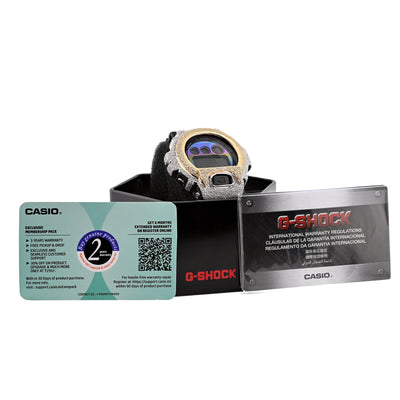 G - Shock DW - 6900RL 3.00 CTW Yellow & White Diamond Bezel Iced Out Watch - Elite Jewelers - Luxury Watch