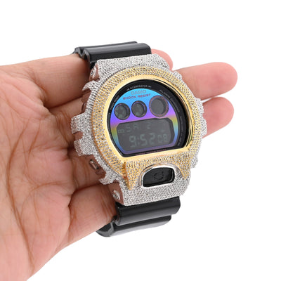 G - Shock DW - 6900RL 3.00 CTW Yellow & White Diamond Bezel Iced Out Watch - Elite Jewelers - Luxury Watch