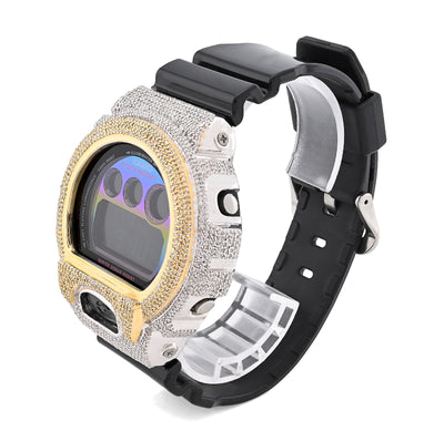 G - Shock DW - 6900RL 3.00 CTW Yellow & White Diamond Bezel Iced Out Watch - Elite Jewelers - Luxury Watch