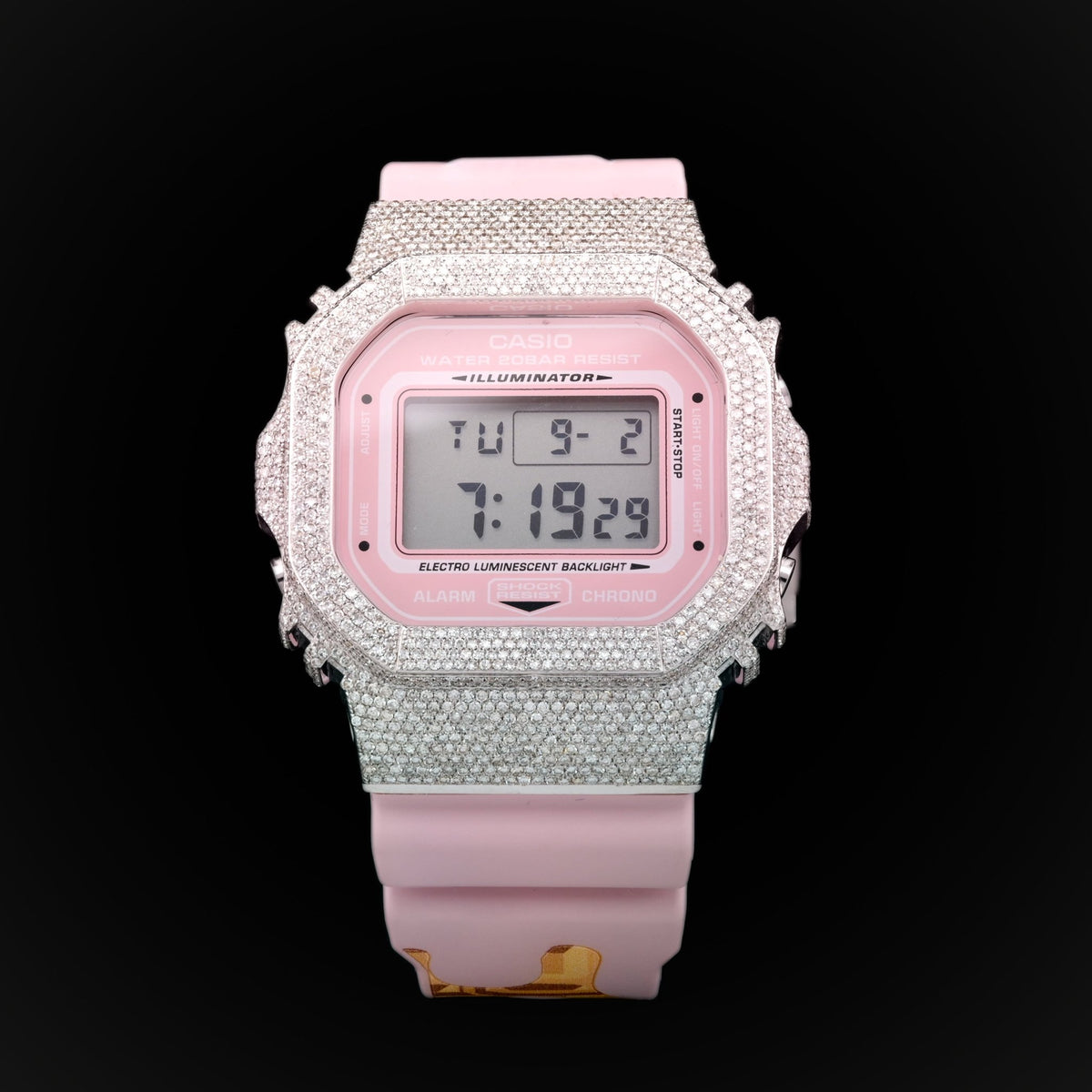 G-Shock DW5600VT Ice-Cream Dial 4.70 CTW Diamond Iced Out Watch 