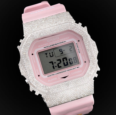 G - Shock DW5600VT Ice - Cream Dial 4.70 CTW Diamond Iced Out Watch - Elite Jewelers - Luxury Watch