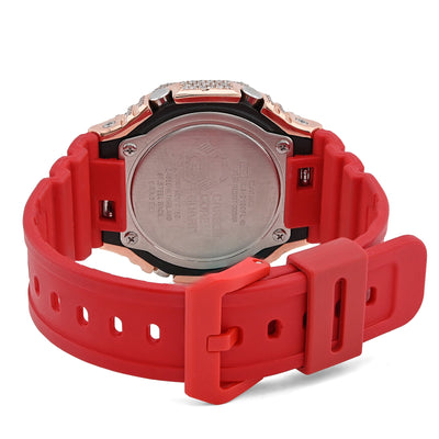 G - Shock GA - 2100FL 7CTW Rose Natural Diamond Bezel Sunset Dial Red Band Men Watch - Elite Jewelers - Luxury Watch