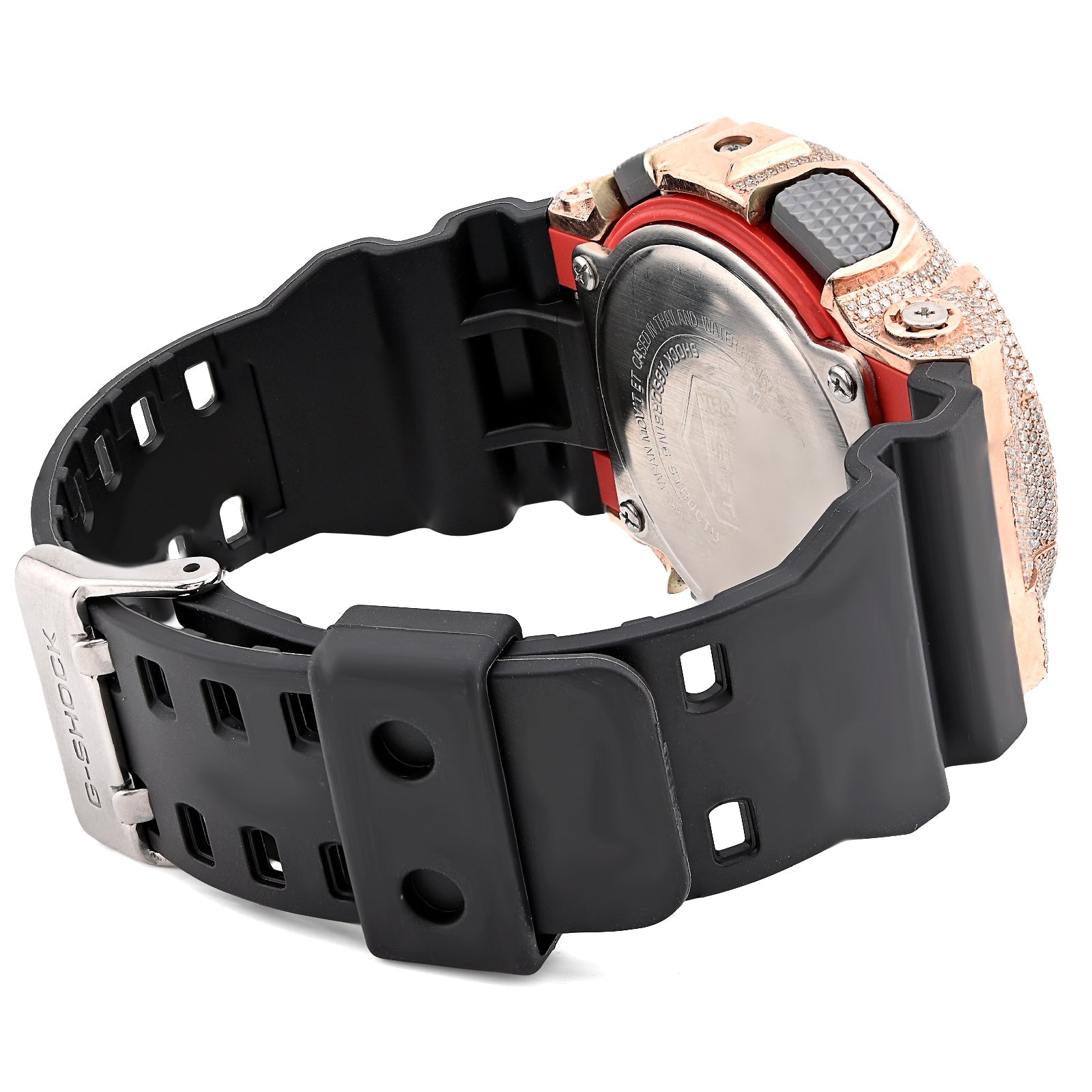 G - Shock GA110 Rose 5.40CT Natural Diamond Grey Dial Dual Lock Black Strap Men Watch - Elite Jewelers - Luxury Watch