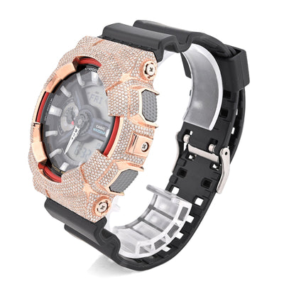G - Shock GA110 Rose 5.40CT Natural Diamond Grey Dial Dual Lock Black Strap Men Watch - Elite Jewelers - Luxury Watch