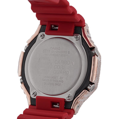 G-Shock GA2100 4.6CT Natural Diamond Rose Bezel All Red Watch - Elite Jewelers-Luxury Watch