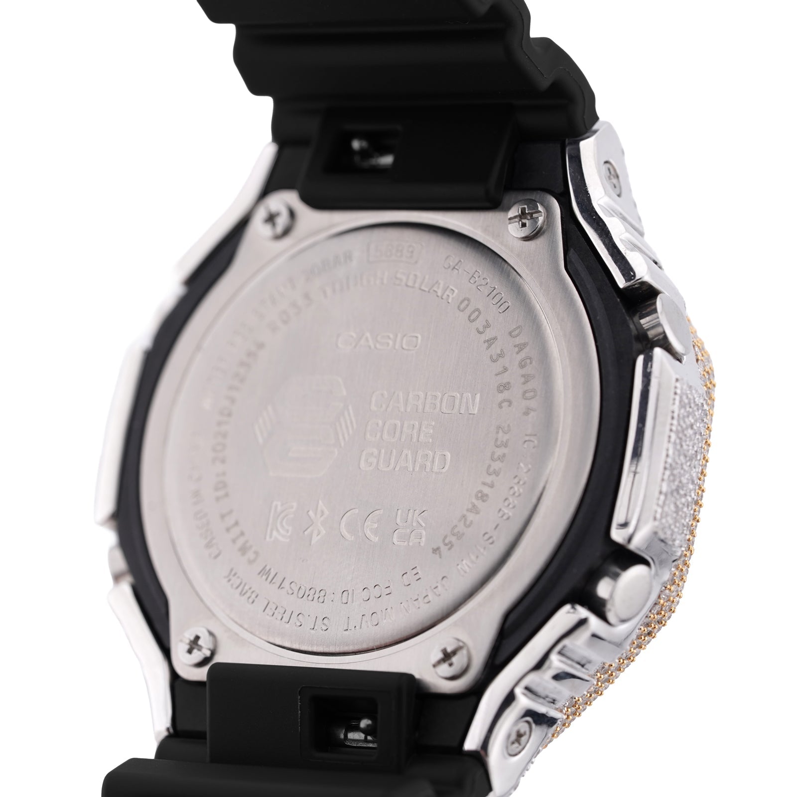 G-Shock GA2100 4.6CT Natural Diamond Two-Tone Yellow/White Yellow Dial Watch - Elite Jewelers-Luxury Watch