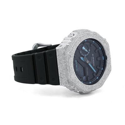 G-Shock GA2100 4.6CT Natural Diamond White Bezel Black Band/Dial Watch - Elite Jewelers-Luxury Watch