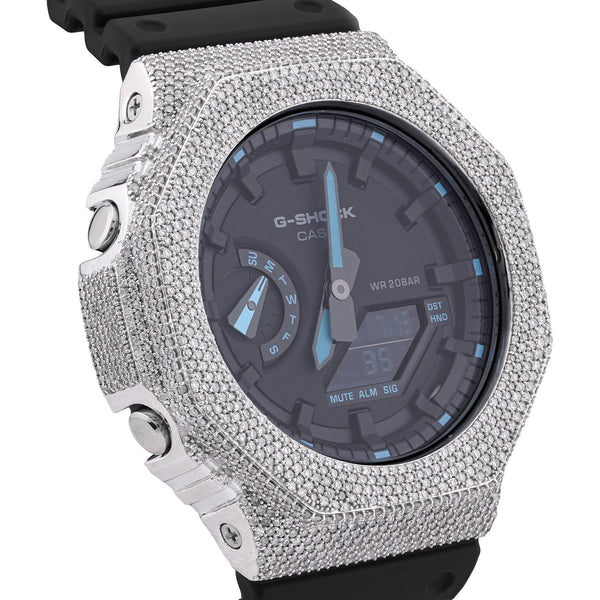 G-Shock GA2100 4.6CT Natural Diamond White Bezel Black Band/Dial Watch - Elite Jewelers-Luxury Watch