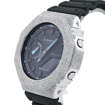 G-Shock GA2100 4.6CT Natural Diamond White Bezel Black Band/Dial Watch - Elite Jewelers-Luxury Watch