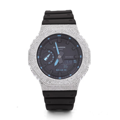G-Shock GA2100 4.6CT Natural Diamond White Bezel Black Band/Dial Watch - Elite Jewelers-Luxury Watch