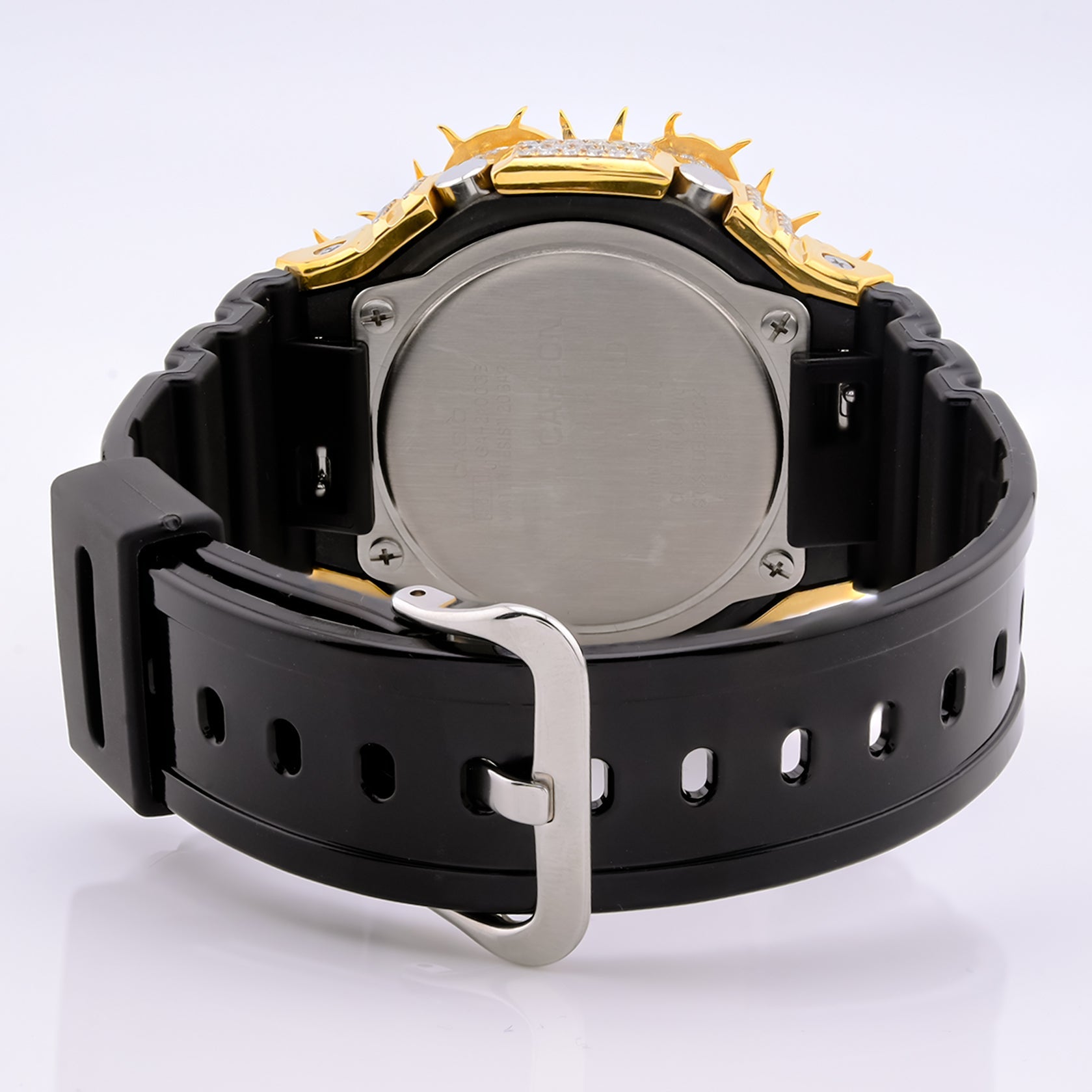 G-Shock GA2100 Gold Dial 7.50 CTW Diamond Thorn Bezel Iced Out G