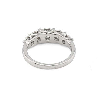Ladies 925 Sterling Silver 1CTW Lab Round Diamond 5 - Stone Anniversary Band Ring - Elite Jewelers - Rings