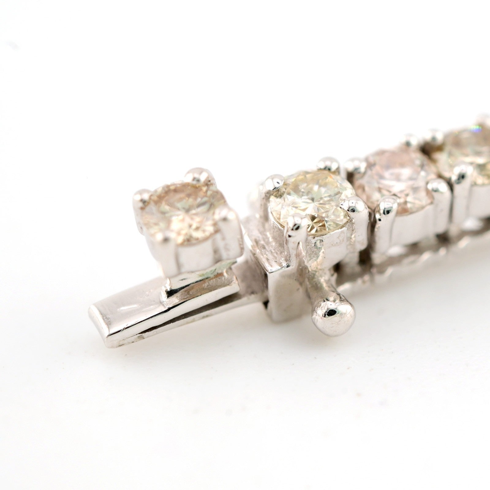 Men 3MM 10k White Gold 11.2g 5.5CTW Natural Round Diamond Tennis Bracelet 7 Inch - Elite Jewelers - Bracelets